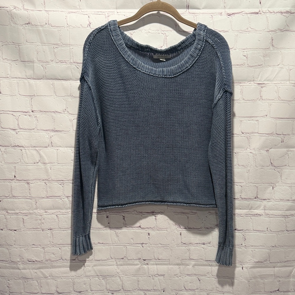 American Eagle Outfitters Knit‎ Blue Crewneck Oversized Sweater Woman's Size XS